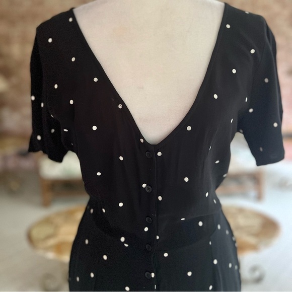 Amuse Society On The Bright Side Black Polka Dot Jumpsuit NWT S - Picture 5 of 17